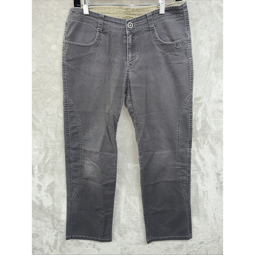 Kuhl Pants Women's 8 Vintage Patina Dye Gray Mid Rise Cotton Chino‎ Straight Leg